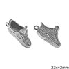 Stainless Steel Pendant Sport Shoes 23x42mm