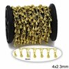 Brass Chain 4x2.3mm with Hanging Pearshape Motif 6mm