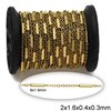 Stainless Steel Oval Link Chain Flat Wire 2x1.6x0.4x0.3mm with Tube Bar 7.5x2mm