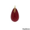 Egg Mop-shell Pendant with Zircon 15x25mm
