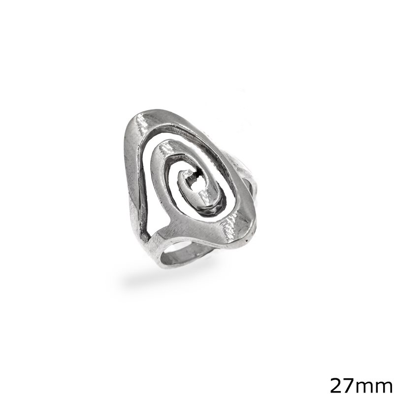 Silver  925 Spiral Ring with Satin Finish 27mm