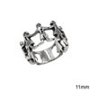Silver  925 Ring Kids Holding Hands 11mm