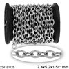 Stainless Steel Oval Link Chain Flat Wire 7.4x5.2x1.5x1mm