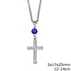 Stainless Steel Car Amulet Cross with Blessings 3x17x25mm with Evil Eye,12-14cm