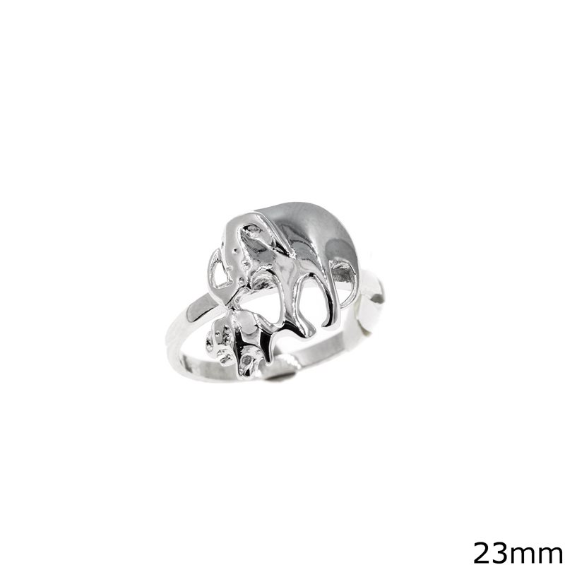 Silver 925 Rings Elephants 23mm