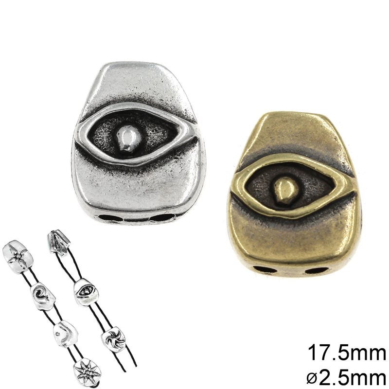 Casting Shield Evil Eye 17.5mm with 2.5mm hole