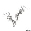 Silver 925 Hook Earrings Butterfly with Zircon 47mm