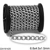 Stainless Steel Diamond Cut Gourmette Chain 6.8x4.5x1.5mm