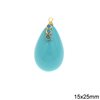 Egg Mop-shell Pendant with Zircon 15x25mm