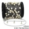 Stainless Steel Link Chain Flat Wire 2.2x1.7x0.4x0.3mm with Baroque Bead 4.5mm