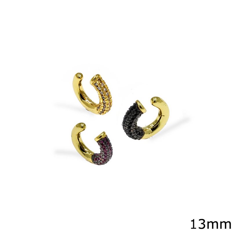 Metallic Ear Cuffs Not Pierced with Zircon 13mm