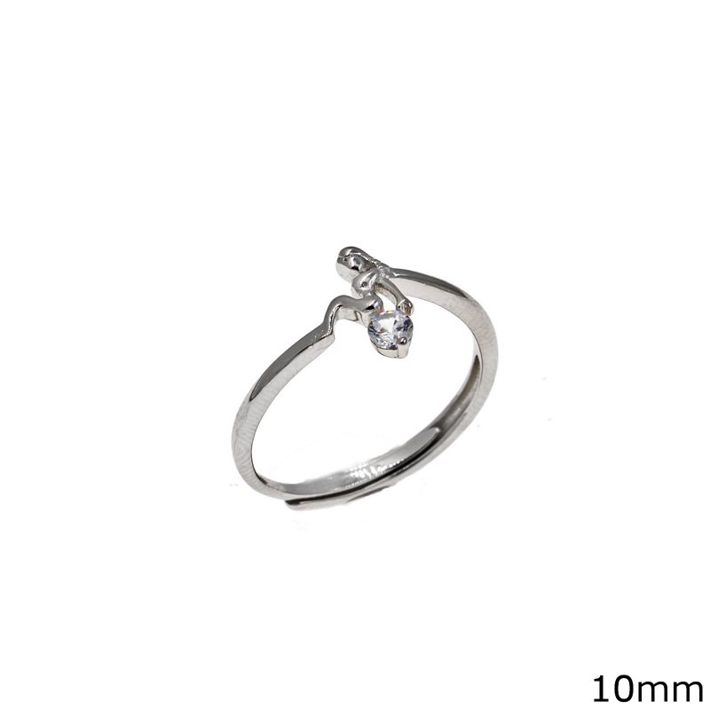Silver  925 Ring Mermaid with Zircon 10mm