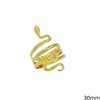 Δαχτυλίδι Ασημένιο 925 Φίδι Λουστρέ 30mm