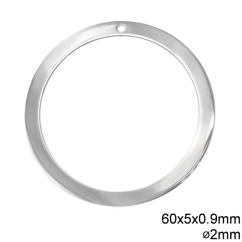 Κρίκος Ατσάλινος Πλακέ 60x5x0.9mm με τρύπα 2mm