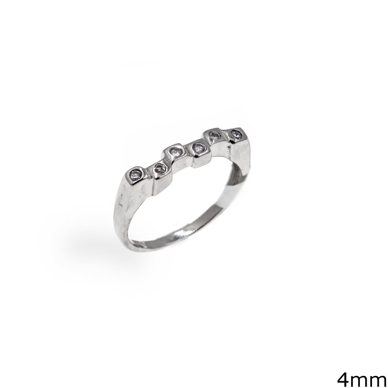 Silver Ring with Zircon 4mm