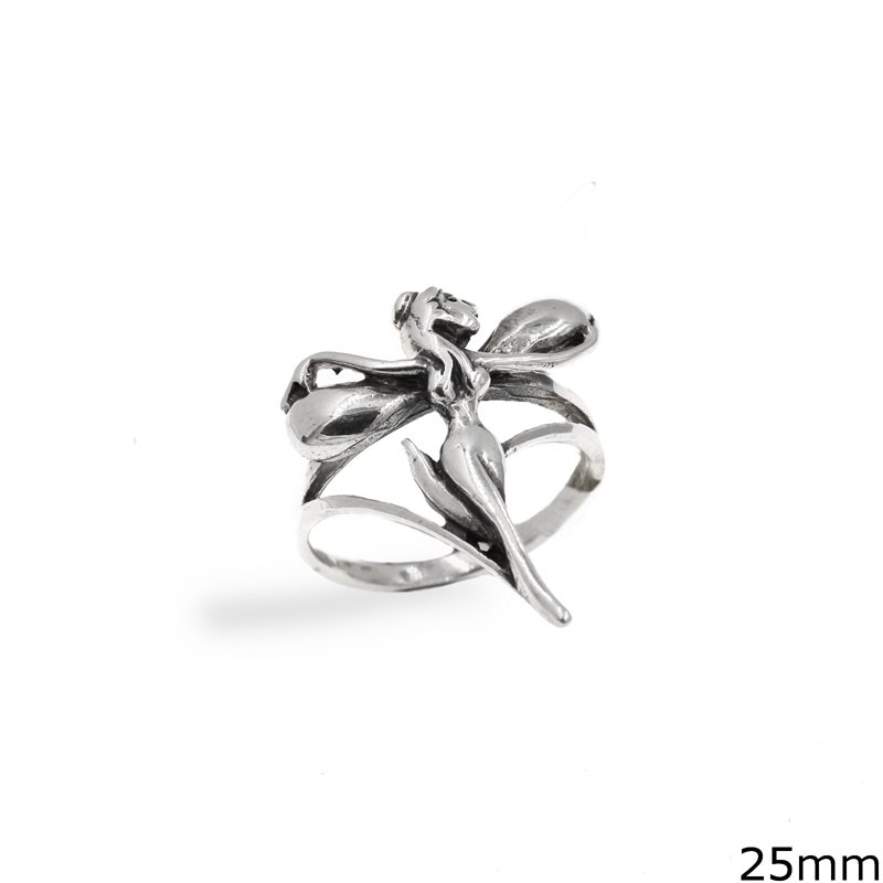 Silver 925 Ring Fairy 25mm