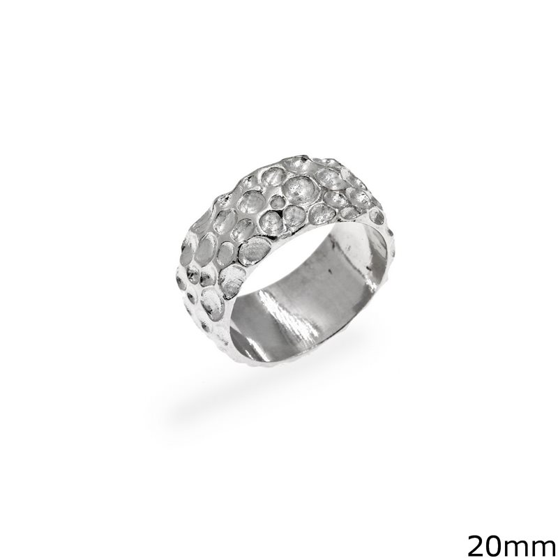 Silver  925 Embossed Ring 20mm