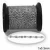 Stainless Steel Twisted Serpentine Chain Soldered 1x0.3mm