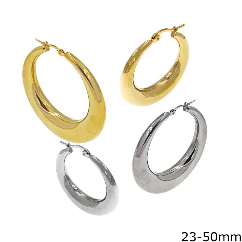 Stainless Steel Bold Hoop Earrings 23-50mm
