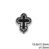 Casting Cross Bead with Enamel 13.5x11.2mm and Hole 1.5mm
