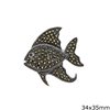 Silver 925 Brooch Fish with Marcasite 34x35mm