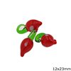 Murano Pendant Strawberry 12x23mm