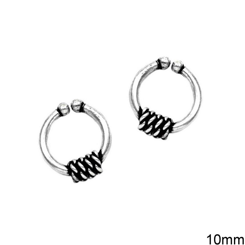 Silver 925  Hoop Earrings 10mm
