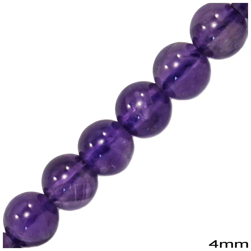Amethyst Round Beads 4mm