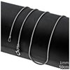 Silver 925 Diamond Cut Snake Chain Rhodium Plated 1mm