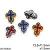 Casting Cross Bead with Enamel 13.5x11.2mm and Hole 1.5mm