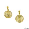 Gold Constantinato Coin Pendant 15mm K14  1gr