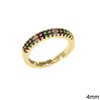 Metallic Ring with Multi color Zircon 4mm