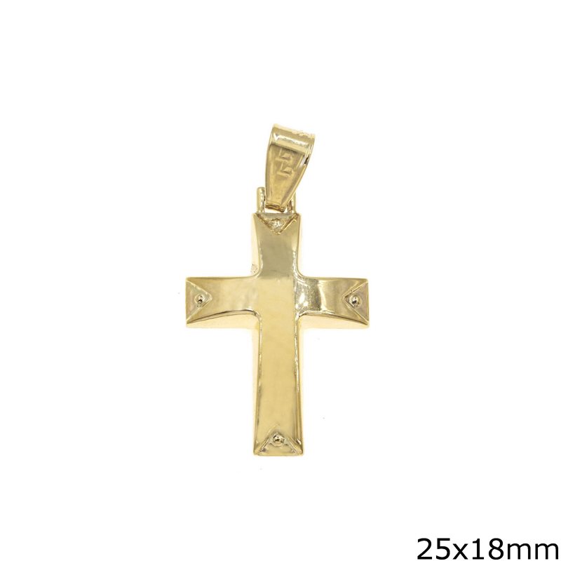 Gold Cross Pendant 25x18mm K14 2.49gr