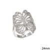 Silver 925 Ring Butterfly 24mm