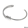Stainless Steel Openable Cuff Bracelet with Tying 