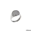 Silver  925 Male Ring with Round Plate 13mm