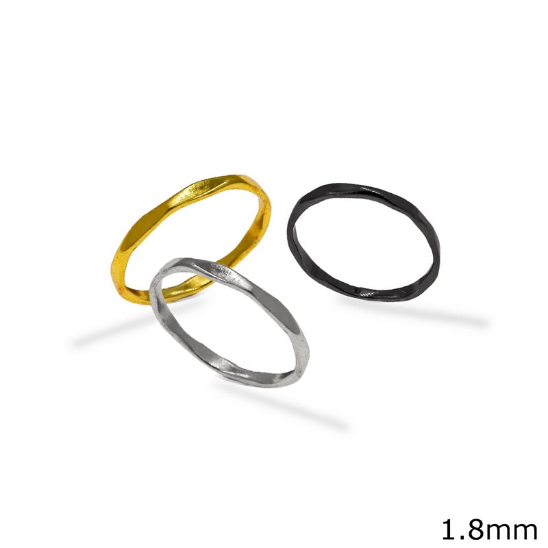 Δαχτυλίδι Ασημένιο  925 Βέρα Σφυρήλατη 1.8mm
