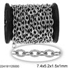 Stainless Steel Oval Link Chain Flat Wire 7.4x5.2x1.5x1mm
