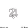 2024 Stainless Steel New Years Lucky Charm "24" 15x12mm