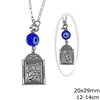 Silver 925 Car Amulet Double Sided 20x29mm with Evil Eye,12-14cm