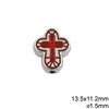 Casting Cross Bead with Enamel 13.5x11.2mm and Hole 1.5mm
