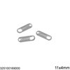 Stainless Steel Oval Tag "S.steel" 11x4mm