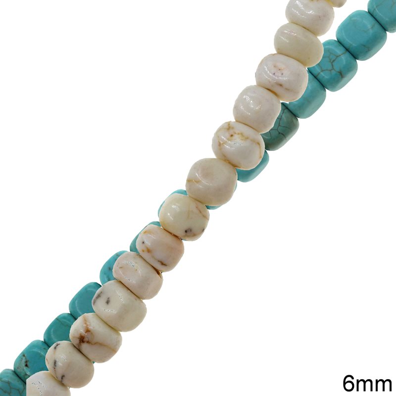 Howlite Irregular Cube Beads 4mm