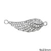 Silver 925 Pendant & Spacer Wing 9x23mm