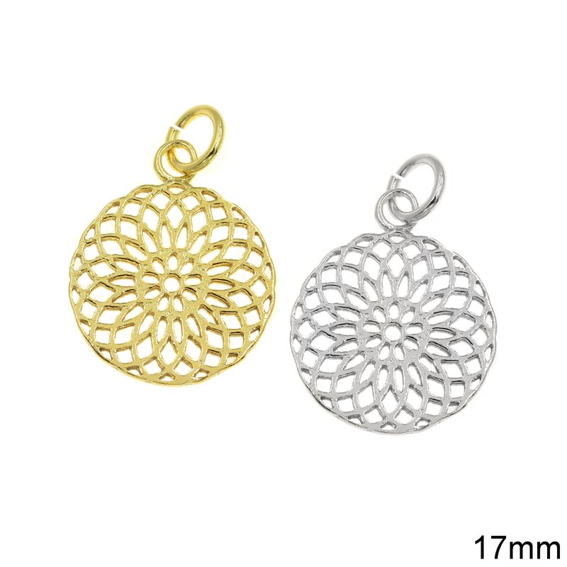 Silver 925 Lacy Pendant 17mm