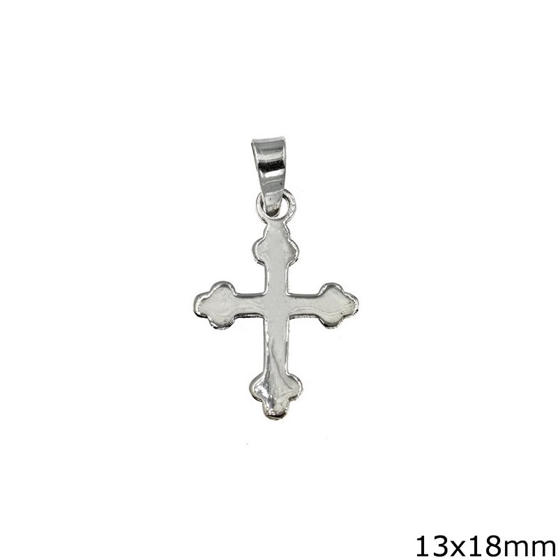 Silver 925 Stamped Pendant Cross 13x18mm