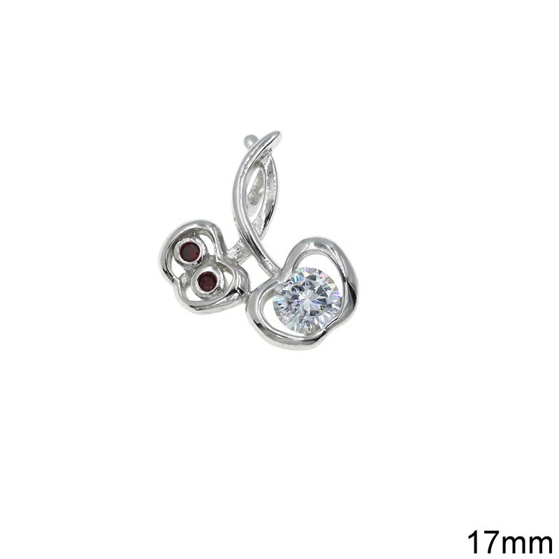 Silver 925  Pendant Apples with Zircon 17mm