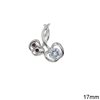 Silver 925  Pendant Apples with Zircon 17mm