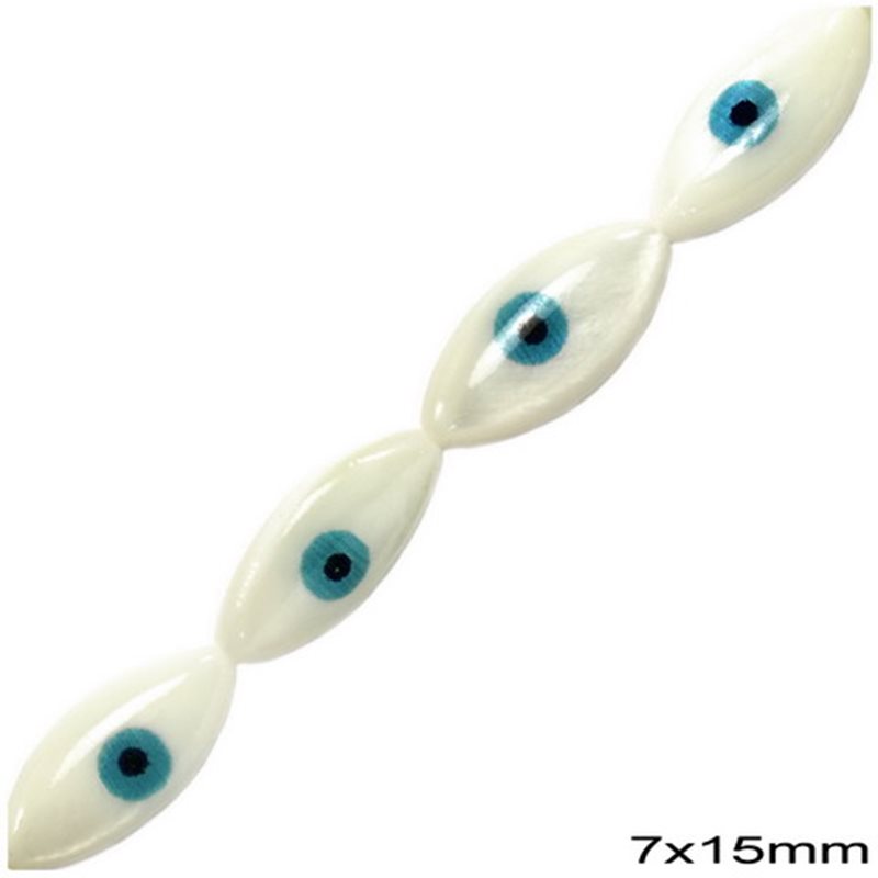 Mop-shell Evil Eye Bead 7x15mm