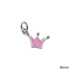 Silver 925 Pendant Enameled Crown 9mm